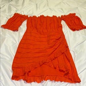 Venus orange spring dress